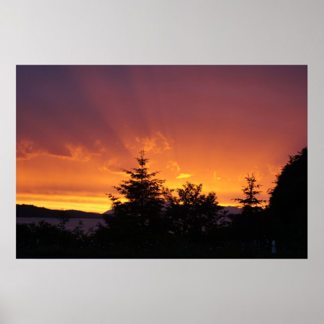 Affiche du coucher de soleil en Alaska (Devant)