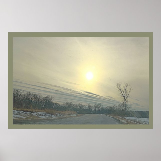 Affiche du coucher de soleil hivernal (Devant)