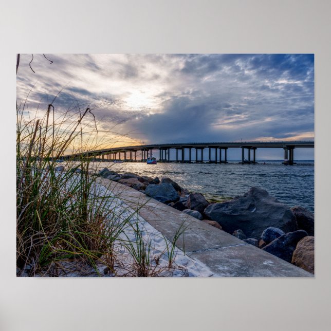 Affiche du coucher de soleil sur Destin East Pass (Devant)