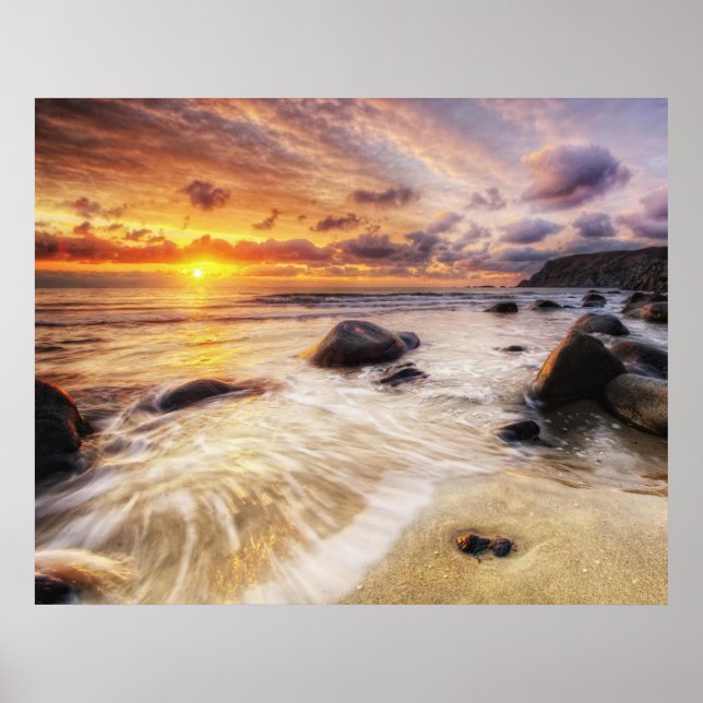 Affiche du coucher du soleil en mouvement (Devant)