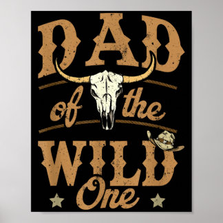 Affiche Du cow-boy sauvage western rodéo de papa