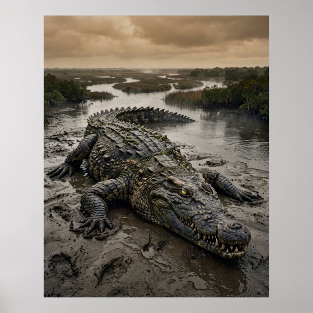 Affiche du delta boueux du crocodile de pierre (Devant)