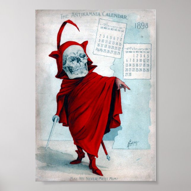 Affiche du diable squelette du calendrier Antikamn (Devant)
