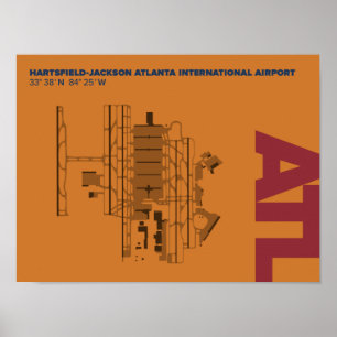 Affiche du diagramme de l'aéroport d'Atlanta (ATL)