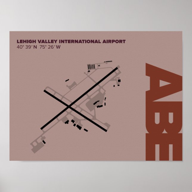 Affiche du diagramme de l'aéroport de Lehigh Valle (Devant)