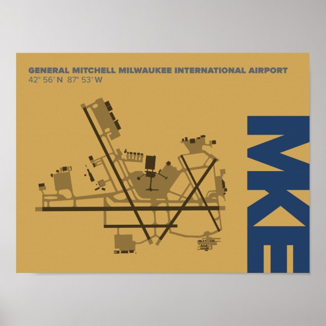 Affiche du diagramme de l'aéroport de Milwaukee (M (Devant)