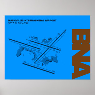 Affiche du diagramme de l'aéroport de Nashville (B