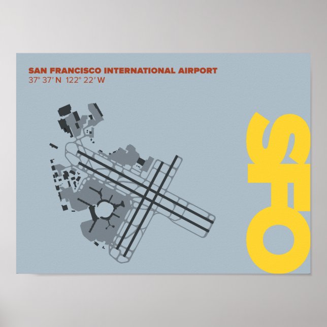 Affiche du diagramme de l'aéroport de San Francisc (Devant)
