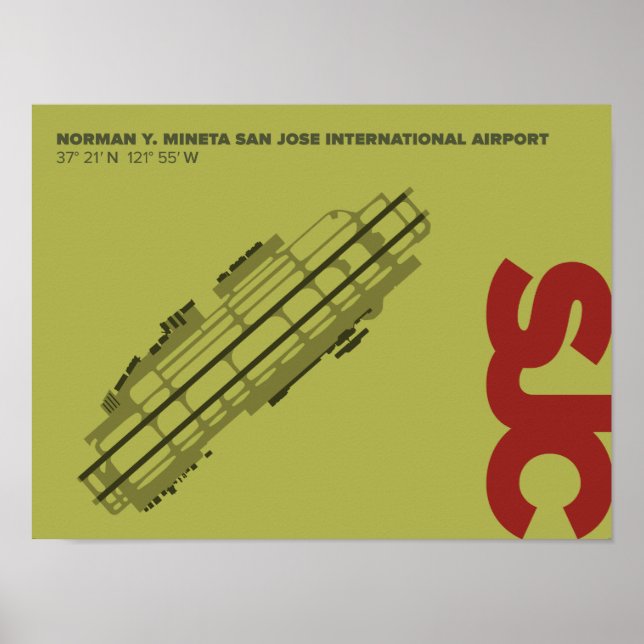 Affiche du diagramme de l'aéroport de San Jose (SJ (Devant)