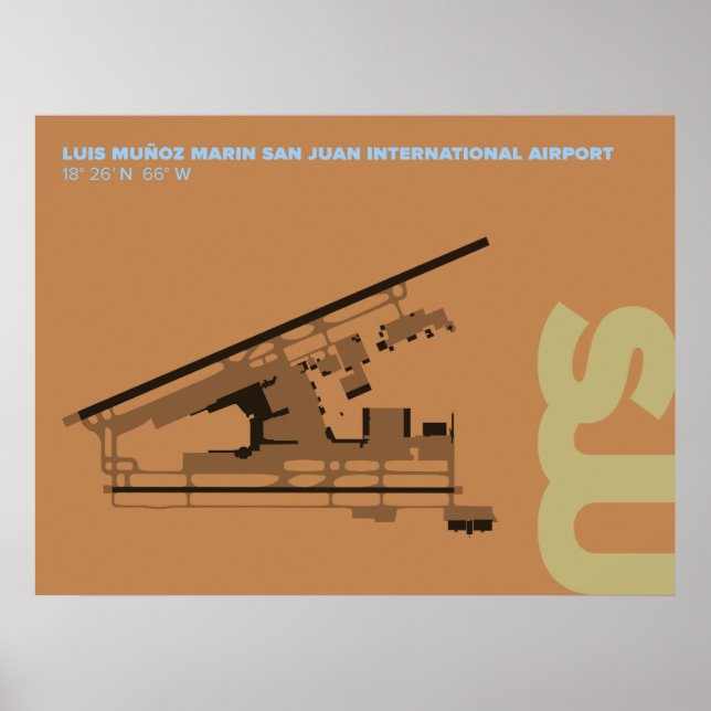 Affiche du diagramme de l'aéroport San Juan (SJU) (Devant)