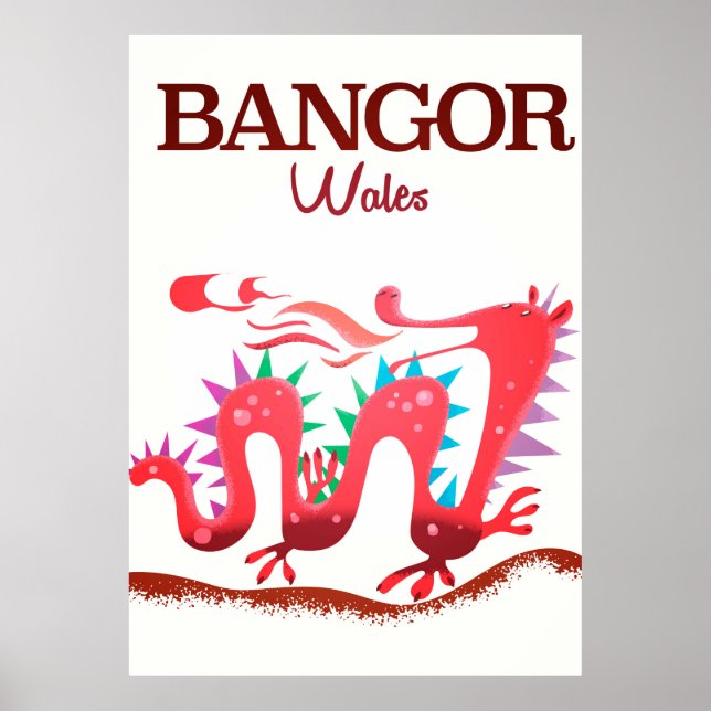 Affiche du dragon de Bangor au Pays de Galles (Devant)