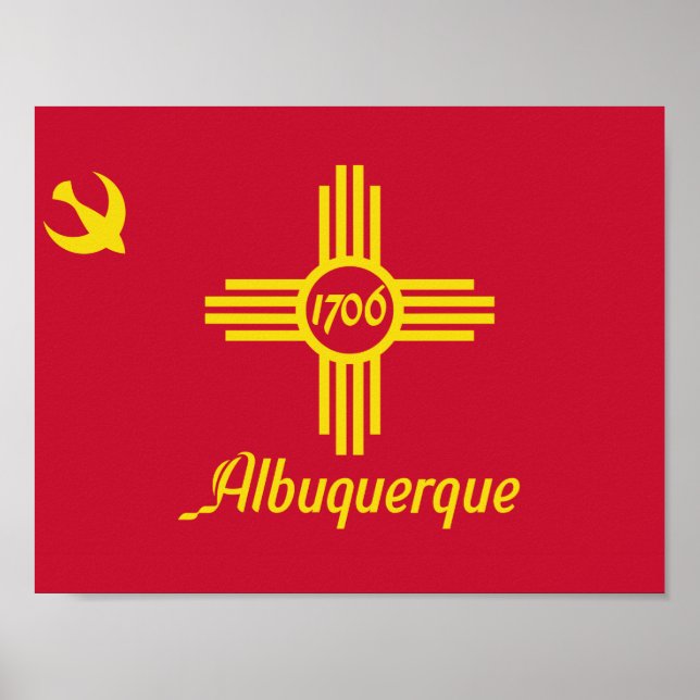 Affiche du drapeau d'Albuquerque, Nouveau-Mexique (Devant)