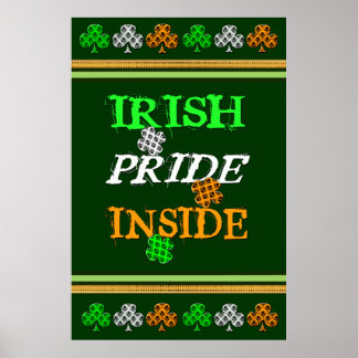 Affiche du drapeau damas irlandais St Patrick / Im