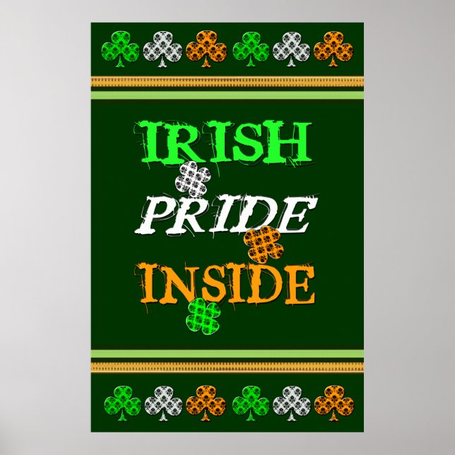 Affiche du drapeau damas irlandais St Patrick / Im (Devant)