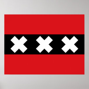 Affiche du drapeau d'Amsterdam