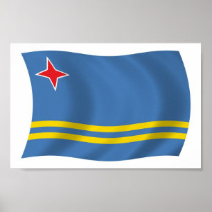 Affiche du drapeau d'Aruba Imprimer