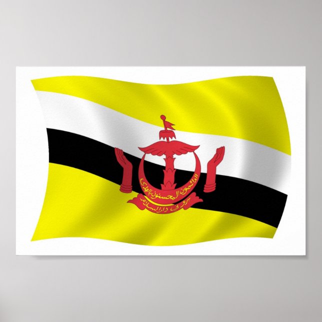 Affiche du drapeau de Brunei (Devant)