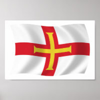Affiche du drapeau de Guernesey