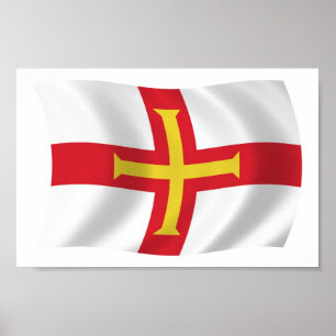 Affiche du drapeau de Guernesey