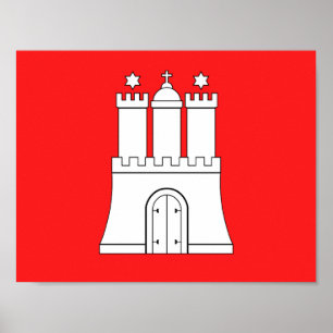 Affiche du drapeau de Hambourg