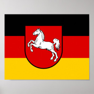 Affiche du drapeau de la Basse-Saxe