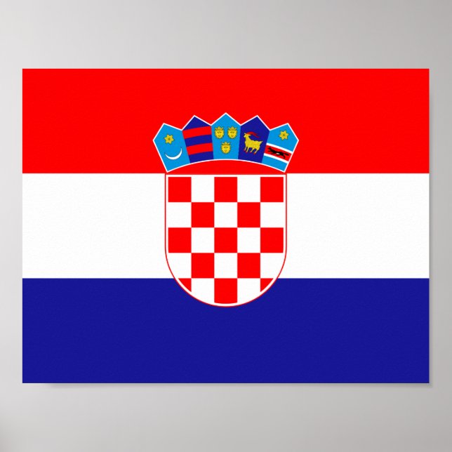 Affiche du drapeau de la Croatie (Devant)