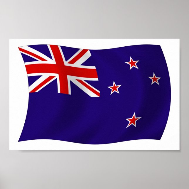 Affiche du drapeau de la Nouvelle-Zélande (Devant)