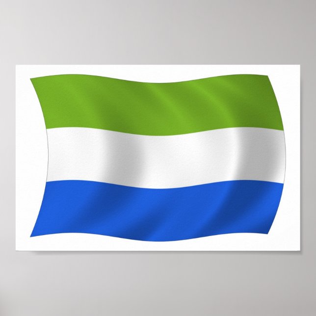 Affiche du drapeau de la Sierra Leone (Devant)