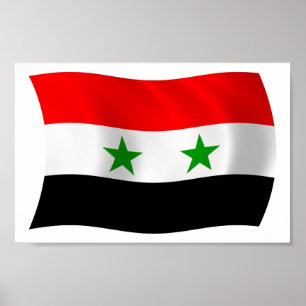 Affiche du drapeau de la Syrie