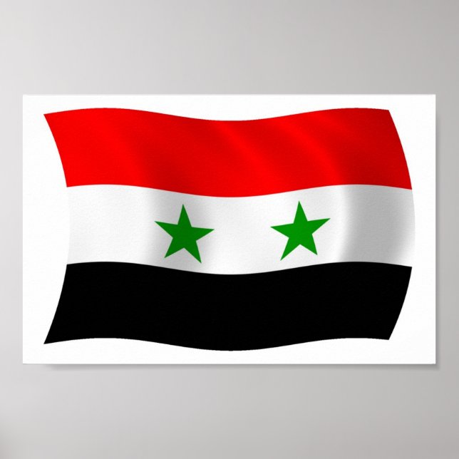 Affiche du drapeau de la Syrie (Devant)