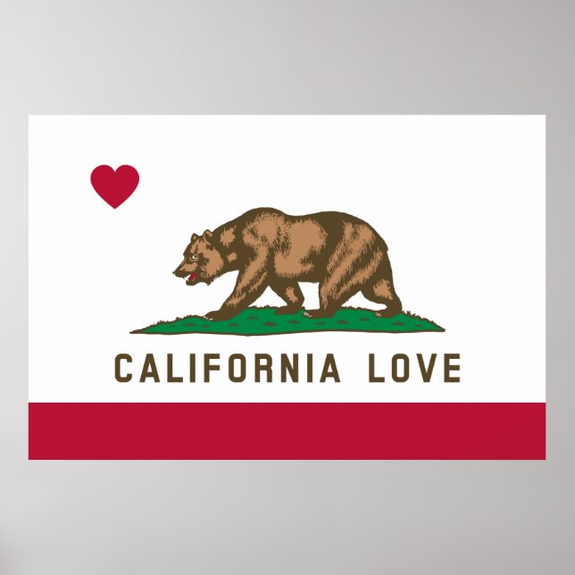 Affiche du drapeau de l'amour de Californie (Devant)