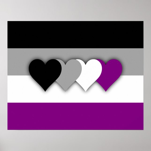 Affiche du drapeau de l'Asexualité (Devant)