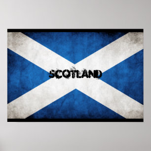 Affiche du drapeau de l'Écosse style grunge