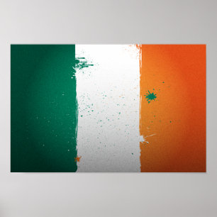 Affiche du drapeau de l'Irlande urbaine