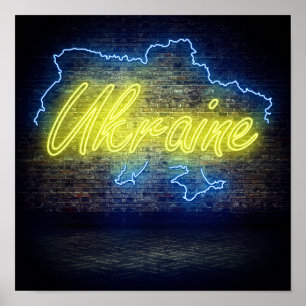 Affiche du drapeau de l'Ukraine