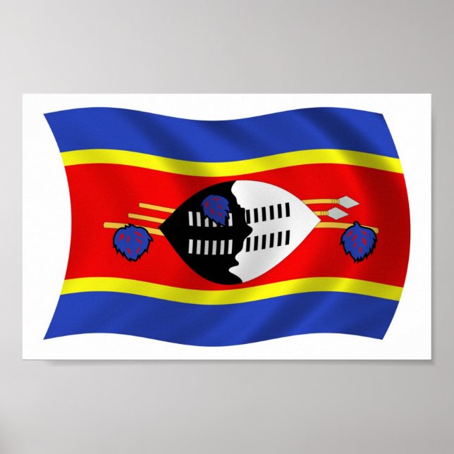 Affiche du drapeau de Swaziland (Devant)