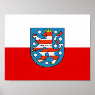 Affiche du drapeau de Thuringe