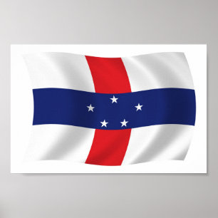 Affiche du drapeau des Antilles Pays-Bas Imprimer