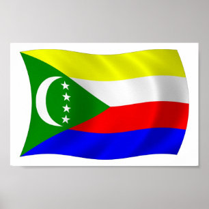 Affiche du drapeau des Comores Imprimer