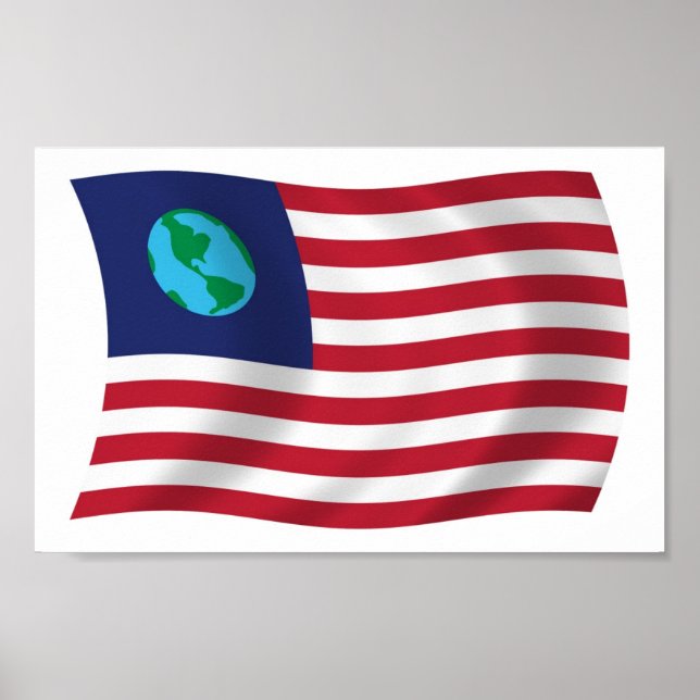 Affiche du drapeau des États-Unis de la Terre (Devant)