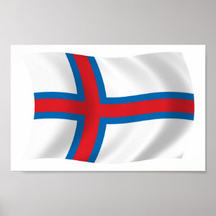 Affiche du drapeau des îles Féroé Imprimer