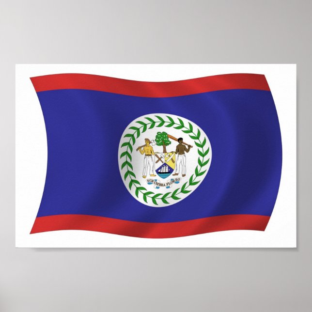 Affiche du drapeau du Belize (Devant)