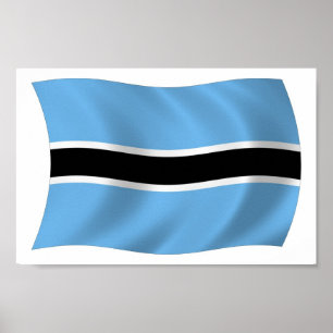 Affiche du drapeau du Botswana