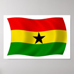 Affiche du drapeau du Ghana