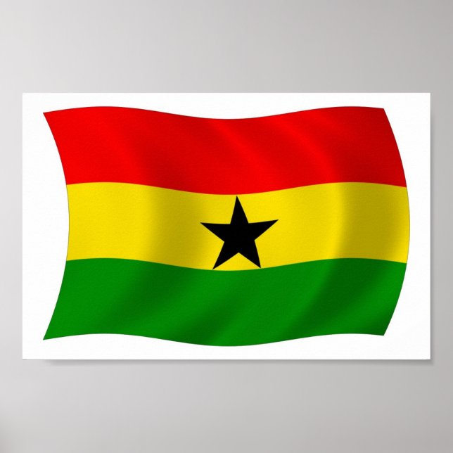 Affiche du drapeau du Ghana (Devant)
