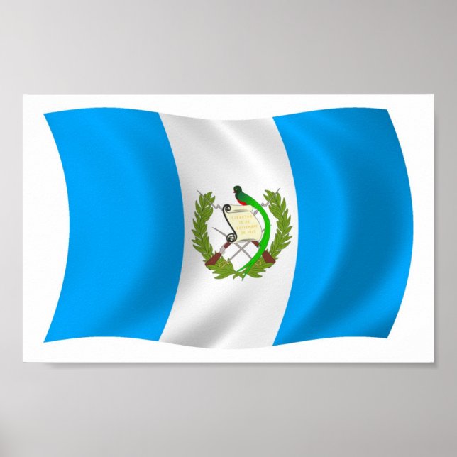 Affiche du drapeau du Guatemala (Devant)