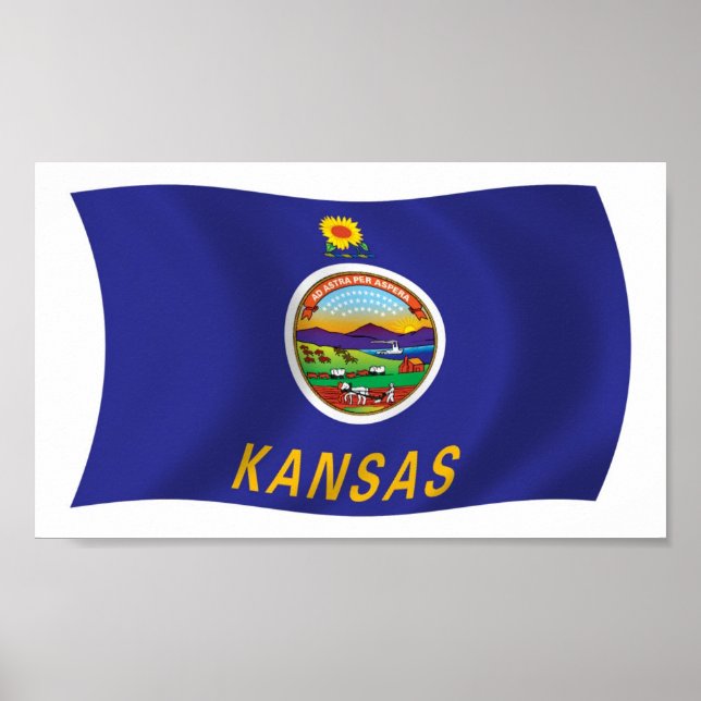 Affiche du drapeau du Kansas (Devant)