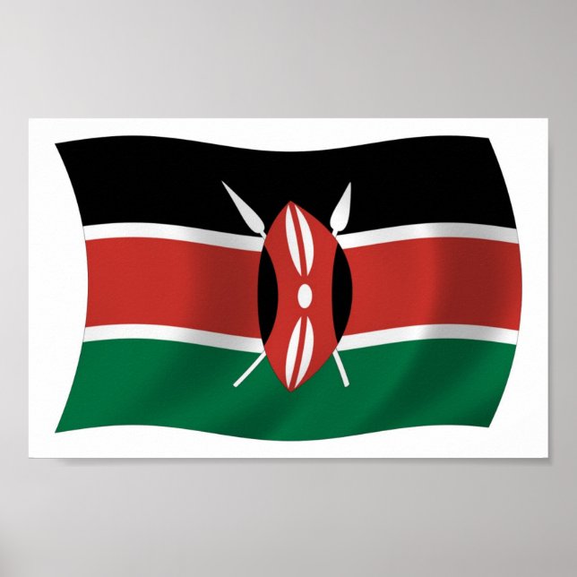 Affiche du drapeau du Kenya (Devant)