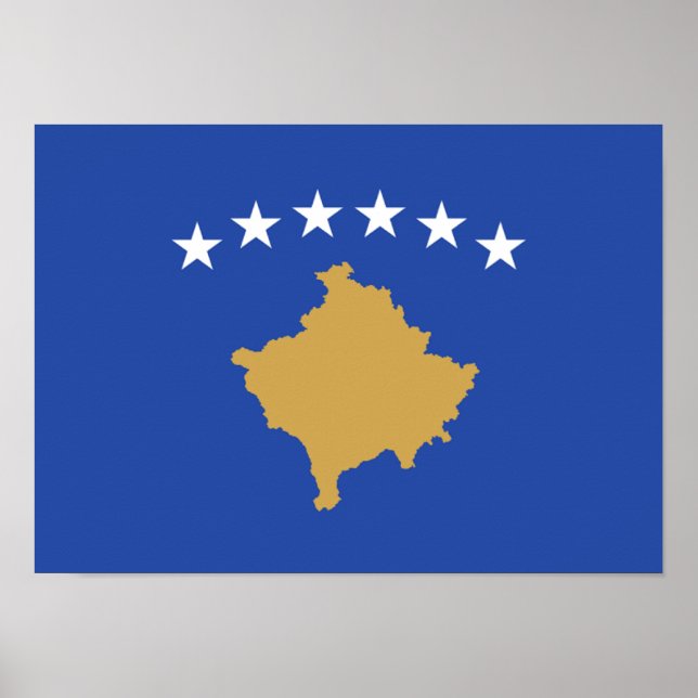 Affiche du drapeau du Kosovo (Devant)