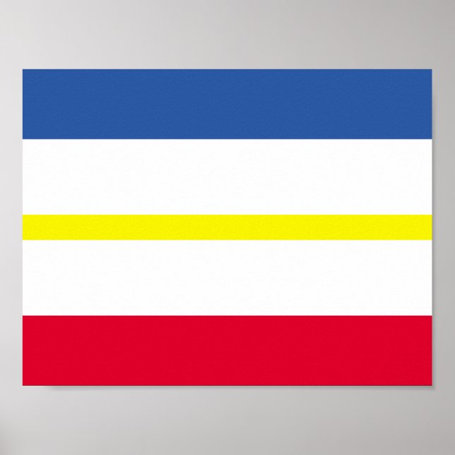 Affiche du drapeau du Mecklembourg-Poméranie-Occid (Devant)